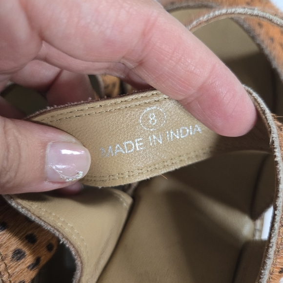 Jeffrey Campbell UO faux calf hair leather wooden platform slip on clogs sz 8 - Picture 6 of 6